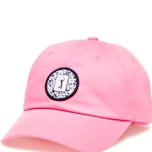 PGA Tour Women's Adjustable Golf Cap Hat Pink with Floral Patch NWT